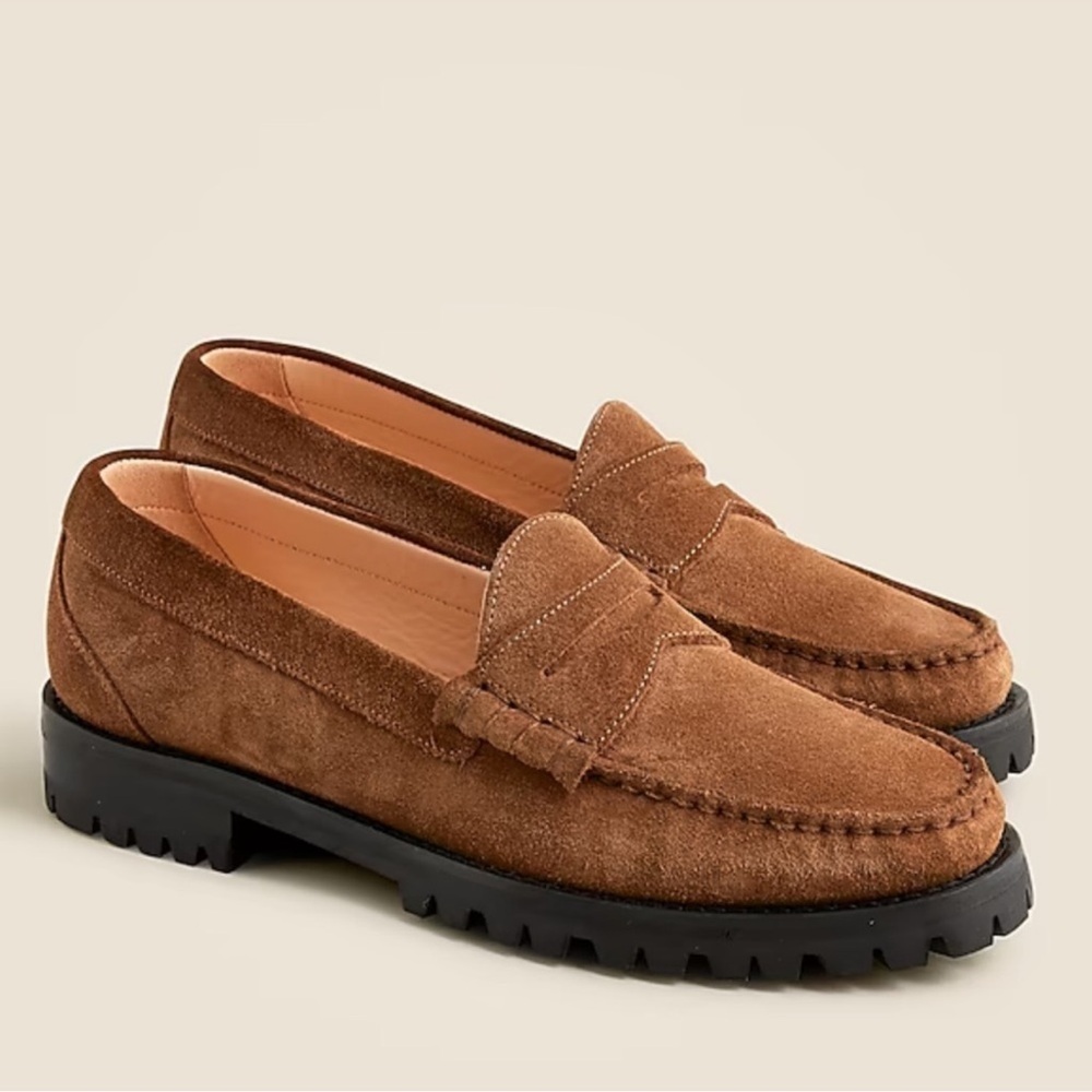 J. Crew Suede Winona Lug Sole Penny Loafer
